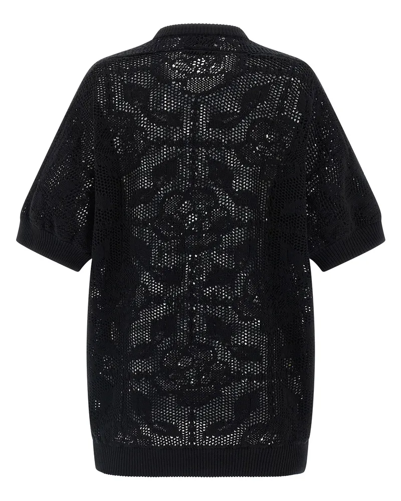 NUDE Openwork Cotton Sweater — Black Black