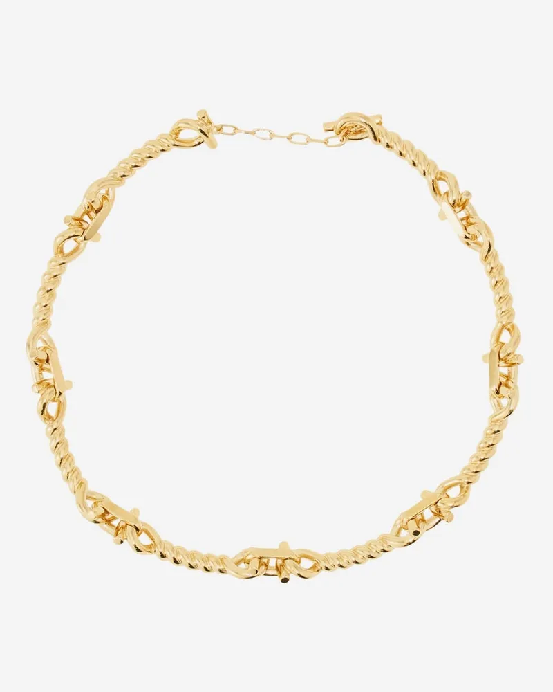 Ferragamo Women's Necklace Torchon Hook Gold-Tone Brass Gold