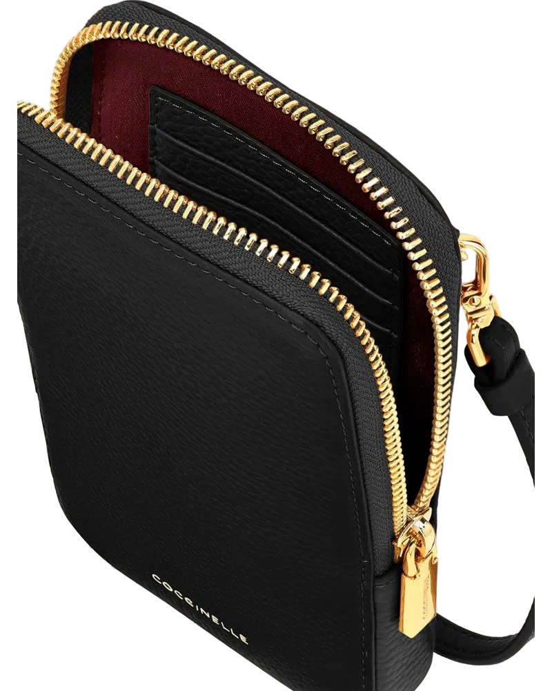 Coccinelle Women's Phone Crossbody Bag Black Cowhide - Crossbody-Bags Black