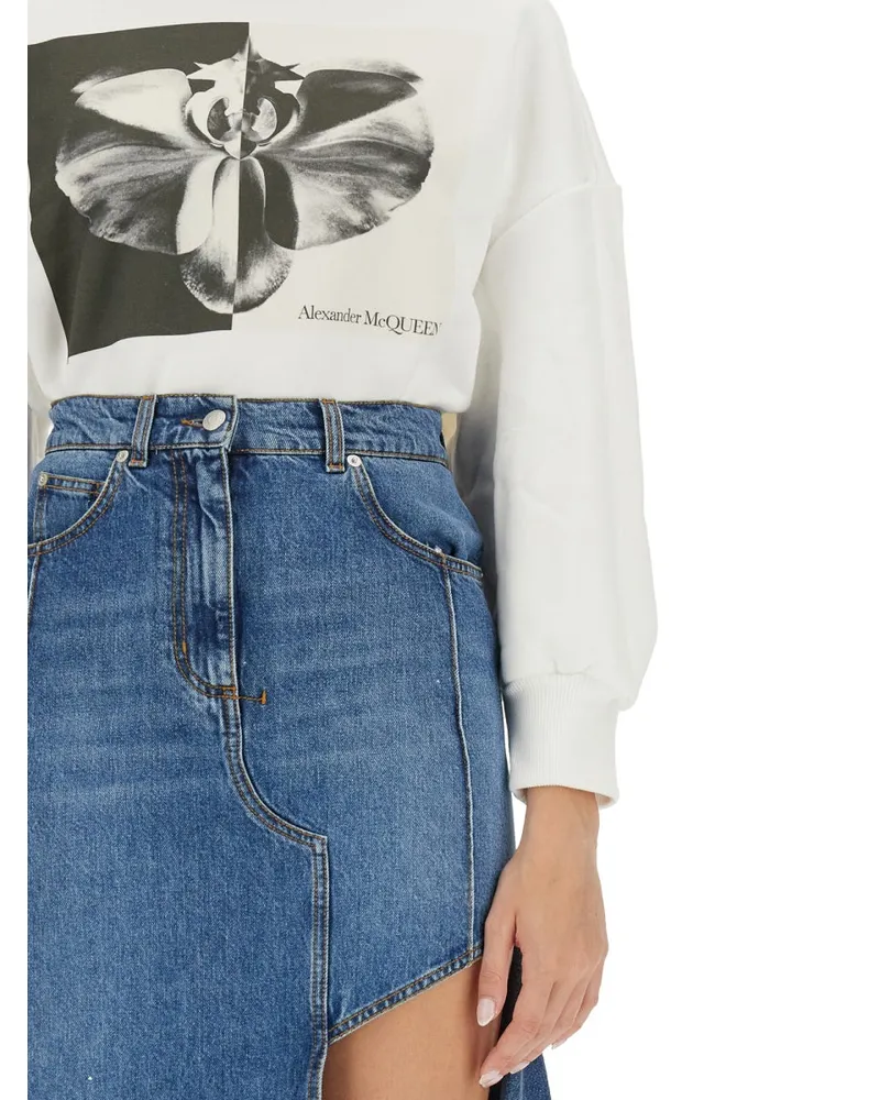 Alexander McQueen Logo-Embroidered Cotton Sweatshirt — Multicolor Multicolor