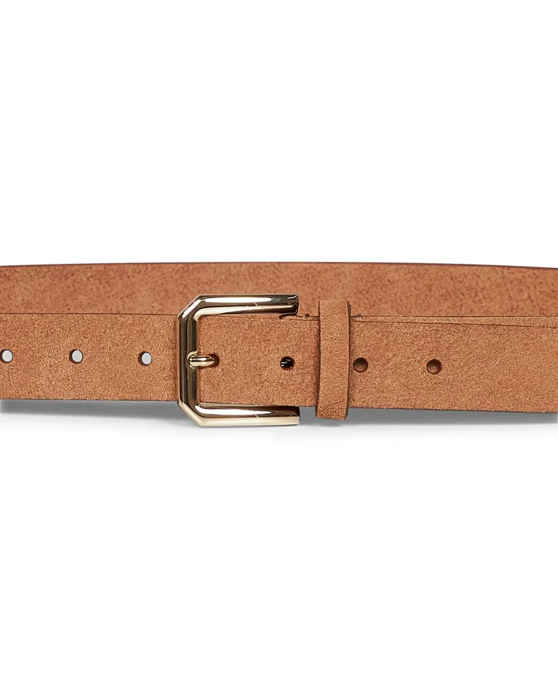 Brunello Cucinelli Men's Leather Belt, Reversed Brown Calf Brown