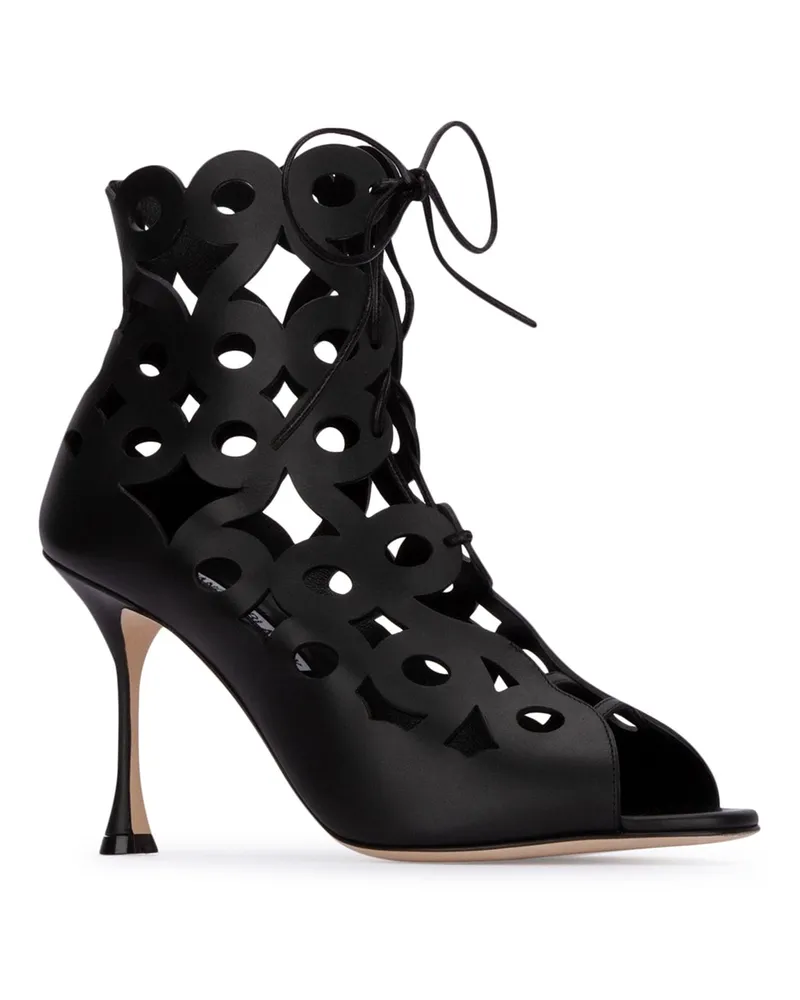 Manolo Blahnik Women's Stivali Blck Scarpe Con Tacco High Heel Shoes Black