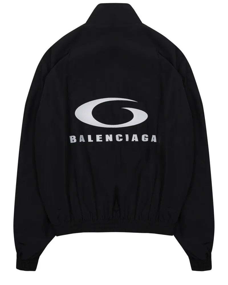 Balenciaga Cotton Blend Track Jacket — Black Black
