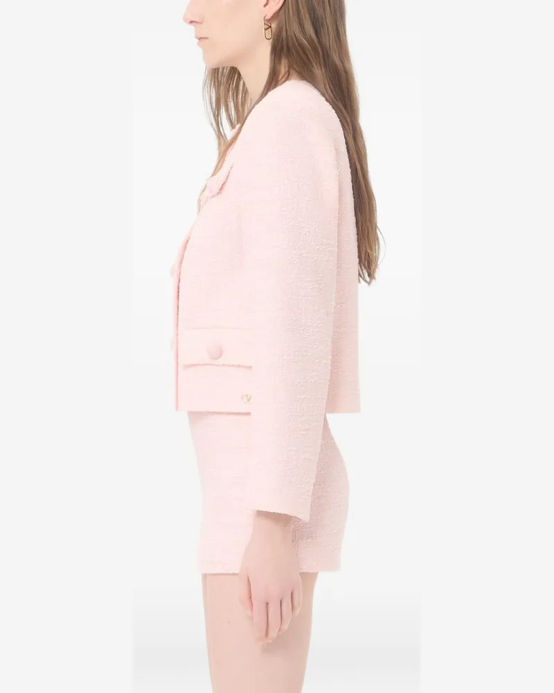 Valentino Garavani Crinkle Tweed Jacket — pink Pink