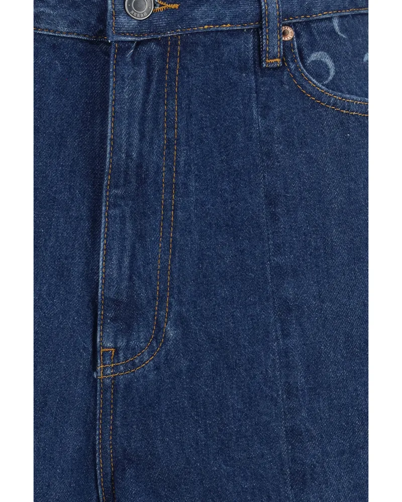 Marine Serre Women's Denim Shorts Midnight Blue Cotton Navy