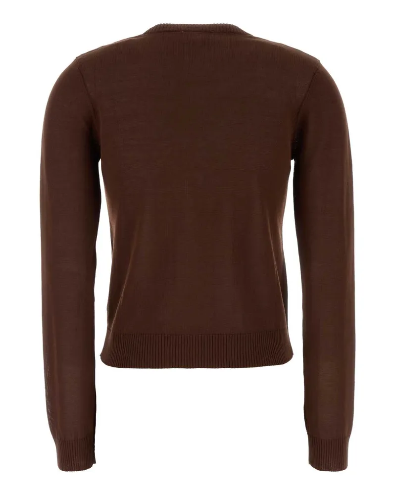 Ganni Women's Brown Cotton Cardigan Tiramisu05h Organic Maglieria Sweater Brown