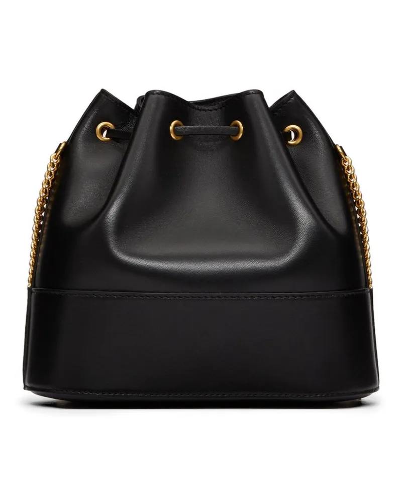 Valentino Garavani VLogo Nappa Leather Bucket Bag — Black Black
