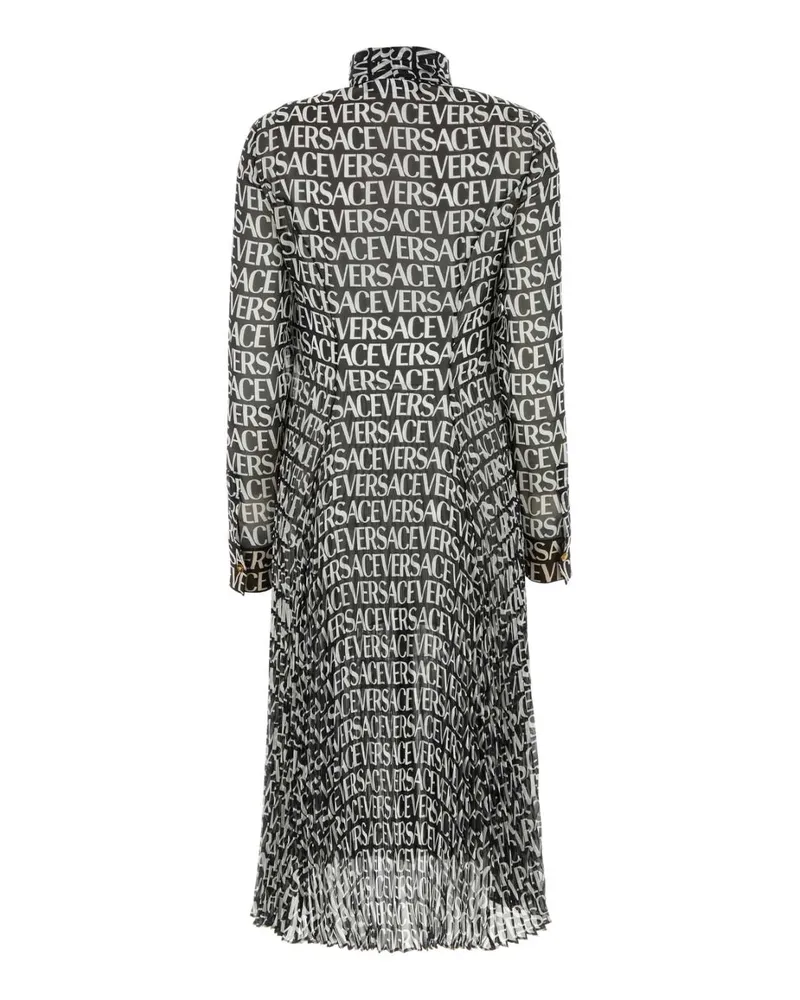 Versace Women's Printed Crepe Shirt Dress Nerobianco Exterior: Silk Abiti Black