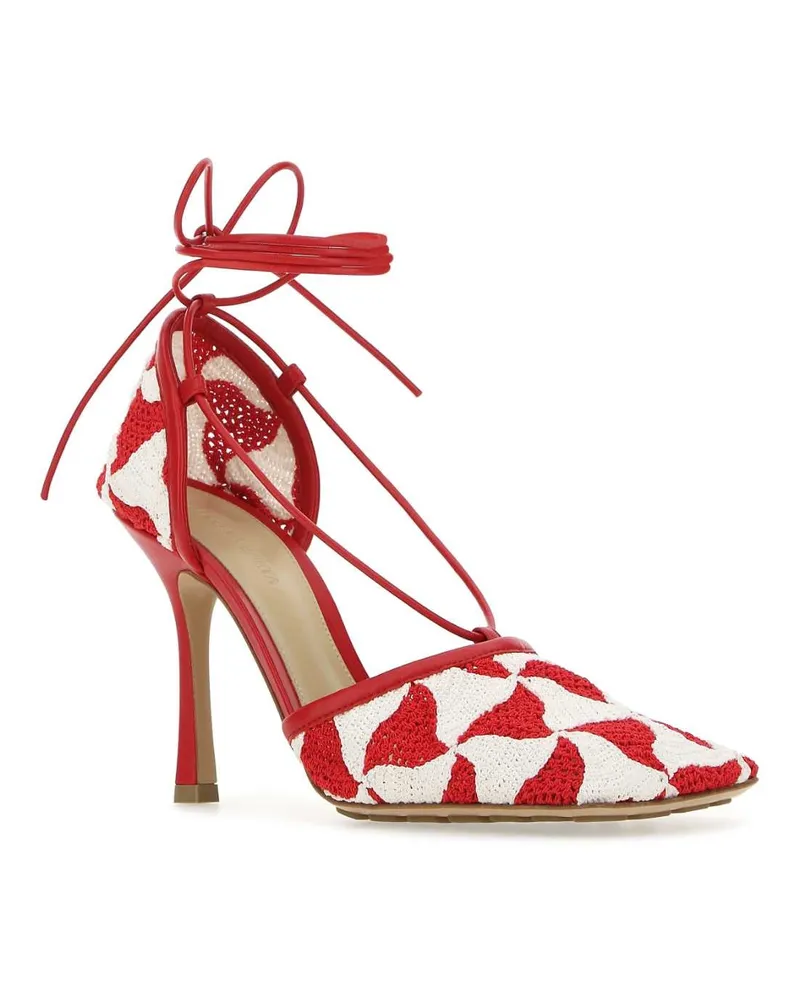 Bottega Veneta Women's Two-Tone Stretch Crochet Sandals 8959 Sandali Red