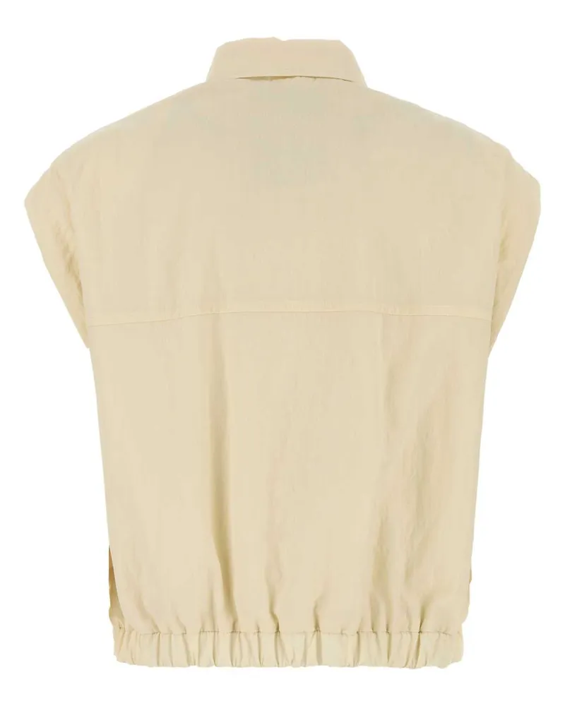 Herno Women's Cream Nylon Vest Pannascuro Giubbini Beige
