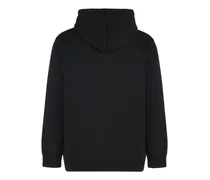 Rhinestone-Print Cotton Hoodie — Black