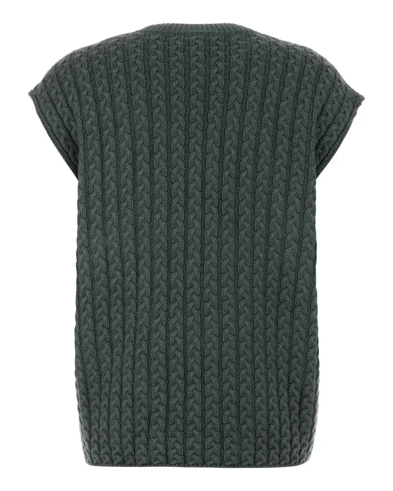 Loewe S359y14kji Khakigreen Exterior: Wool Elastane Maglieria Sweater Green