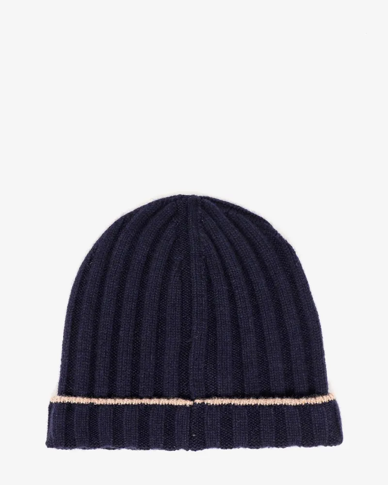 Brunello Cucinelli Men's Beanie Cashmere Hat Blue Navy