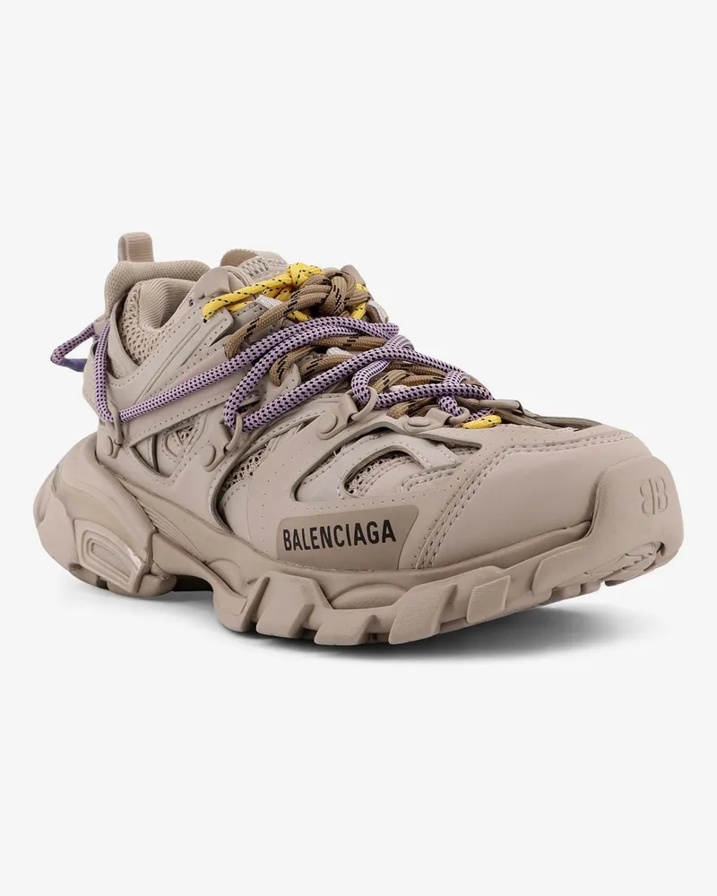 Balenciaga Women's Track Mesh Sneakers With Colored Laces Beige Mesh-Rubber Trainers Mesh/rubber Beige