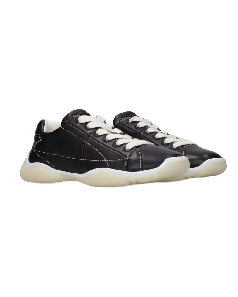 Prada Women's Black Leather Sneakers Black