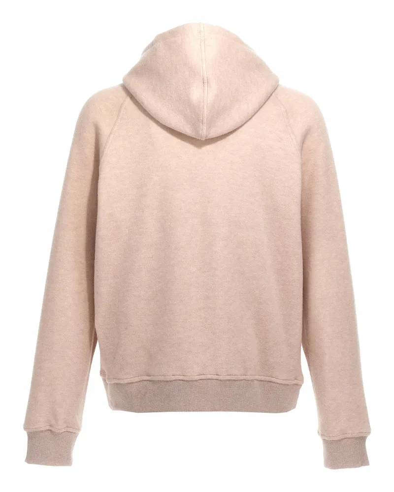 Etro Logo-Embroidered Wool Blend Hoodie — Beige Beige