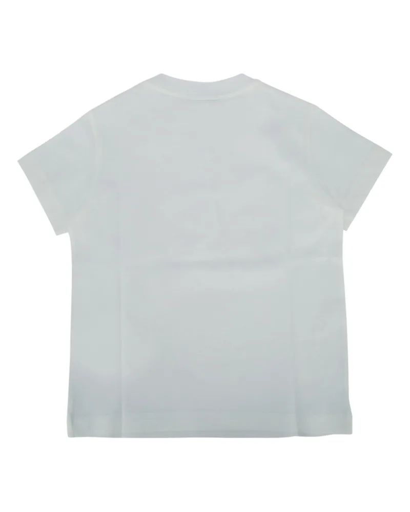 Fendi Boys' T-Shirt Jersey Tinto Gesso Cream Co+se+ricamo:pl T-shirts And Polos White