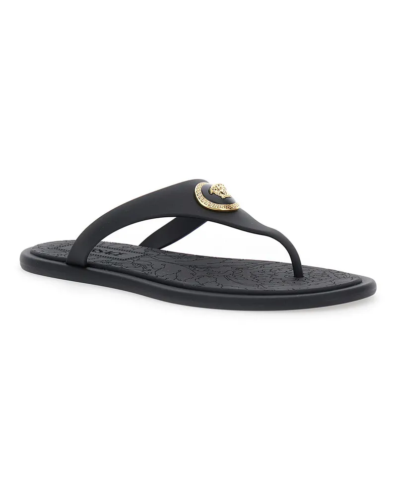 Versace Women's Sandals Medusa Detail Black Rubber Thermoplastic Polyurethane Black