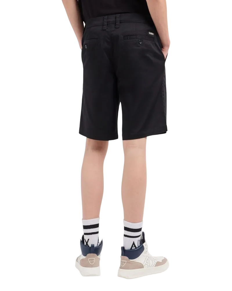 Armani Exchange Cotton-Blend Bermuda Shorts — Black Black