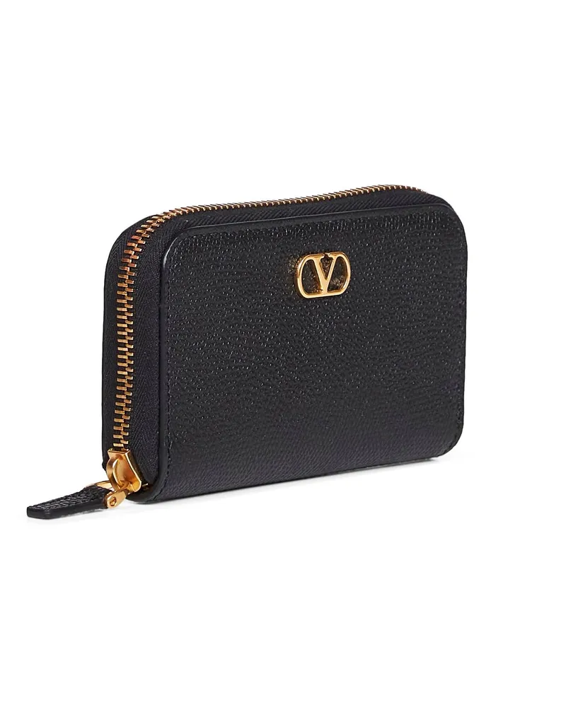 Valentino Garavani Women's Mini Wallet Vlogo Signature Black Calf Leather & Purses Black