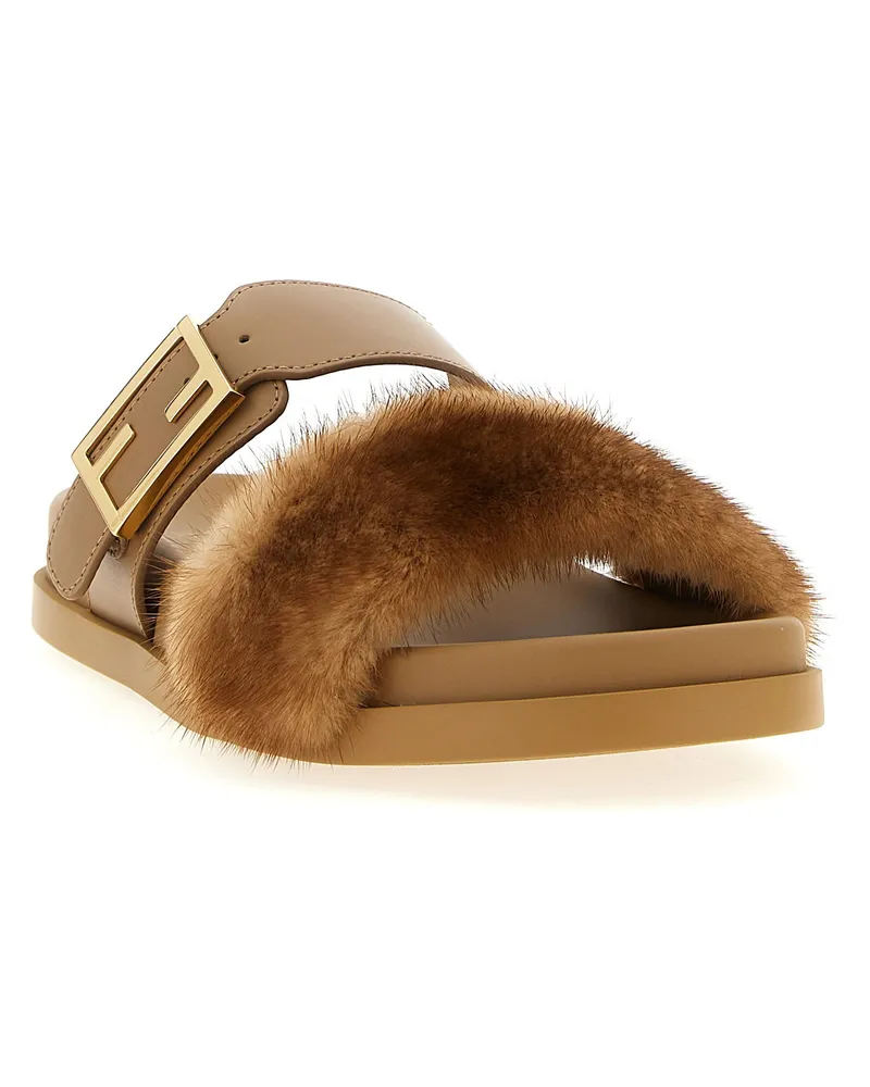 Fendi Feel Slide — Camel Camel