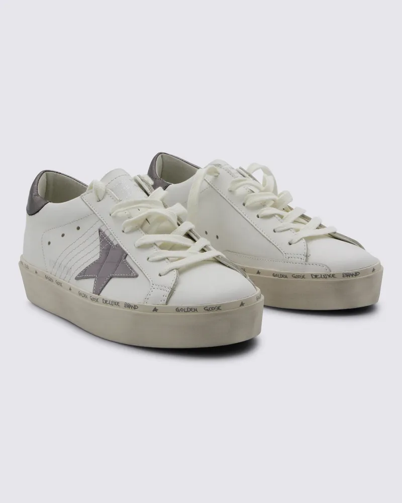 Golden Goose Women's Quilted-Star Low-Top Sneakers White Tex White
