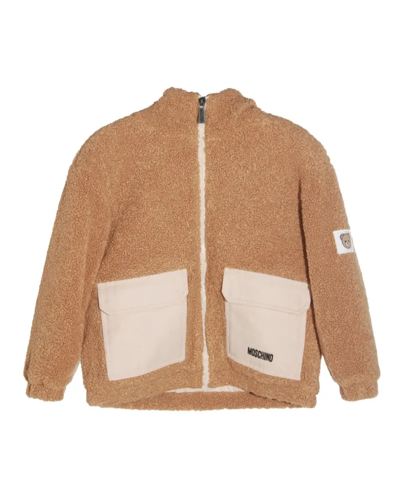 Moschino Logo-Detailed Polyester Jacket — Brown Brown