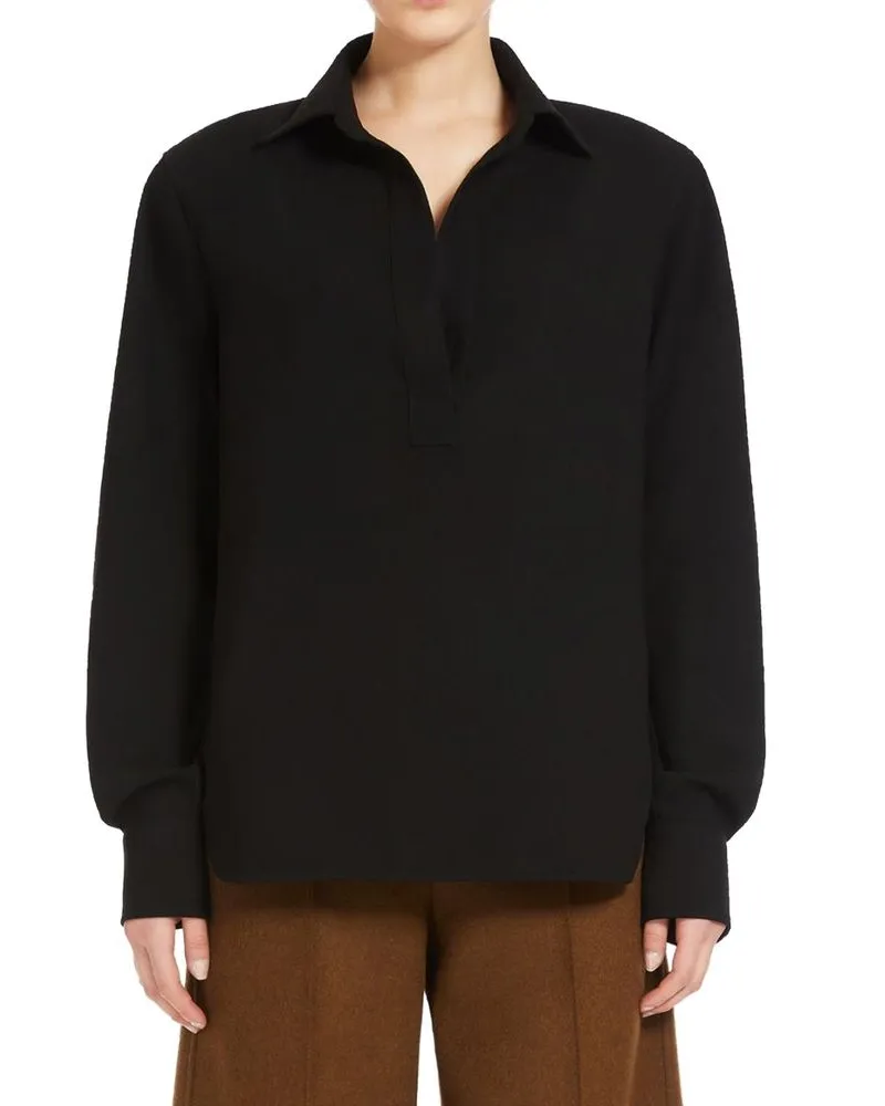 Max Mara Cotton Polo Shirt — Black Black