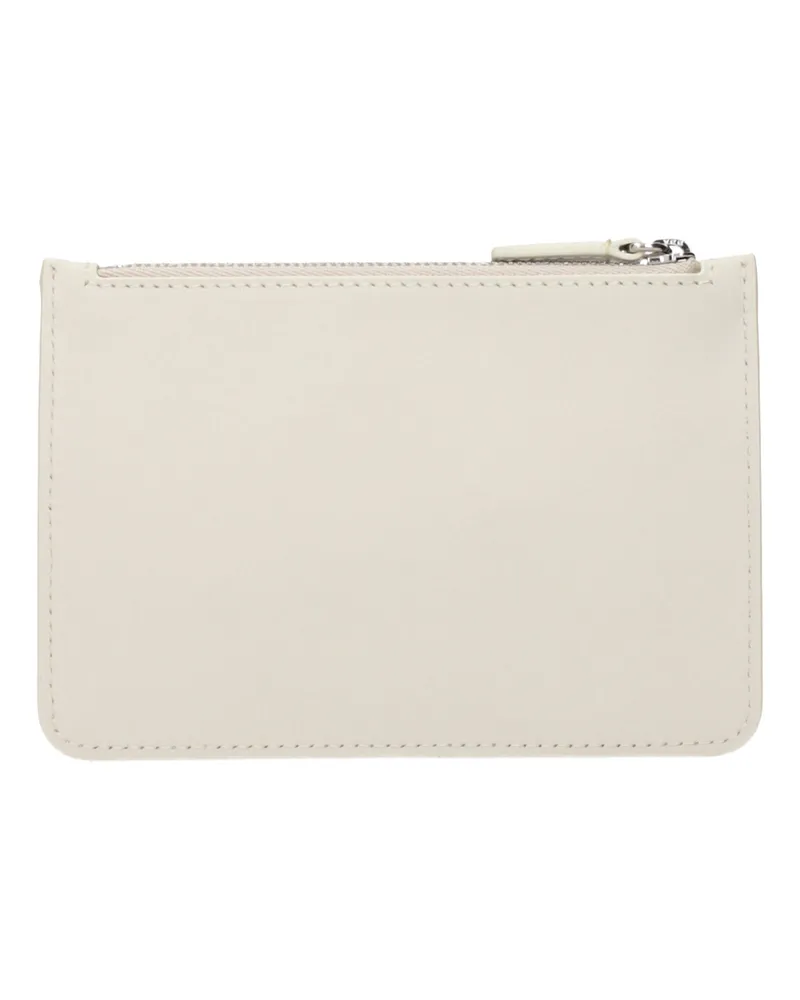 Courrèges Logo-Detailed Leather Coin Purse — Beige Beige