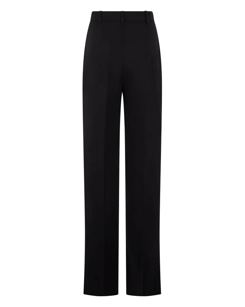 Max Mara Women's High-Waist Trousers Black Cotton Straight Black