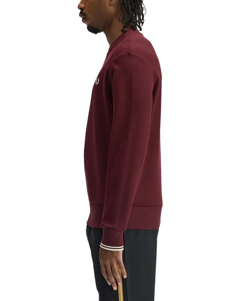 Fred Perry Logo Cotton Sweatshirt — Bordeaux Bordeaux