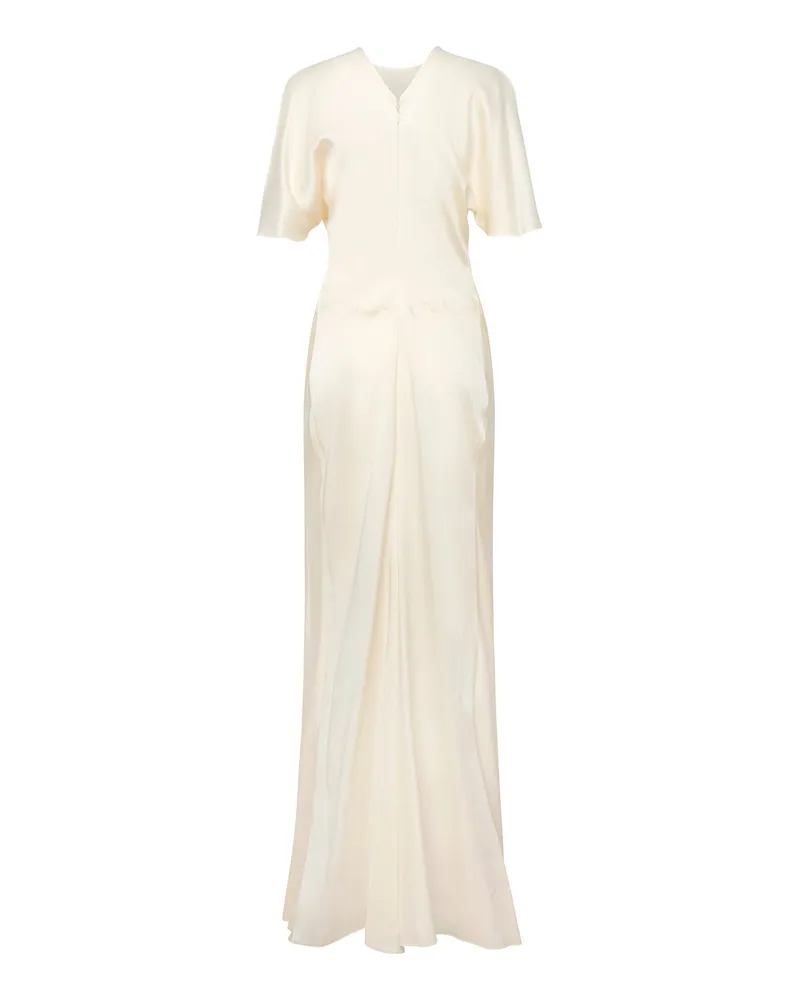 Victoria Beckham Women's Dress Isabella Long Ivory Acetate Ivory