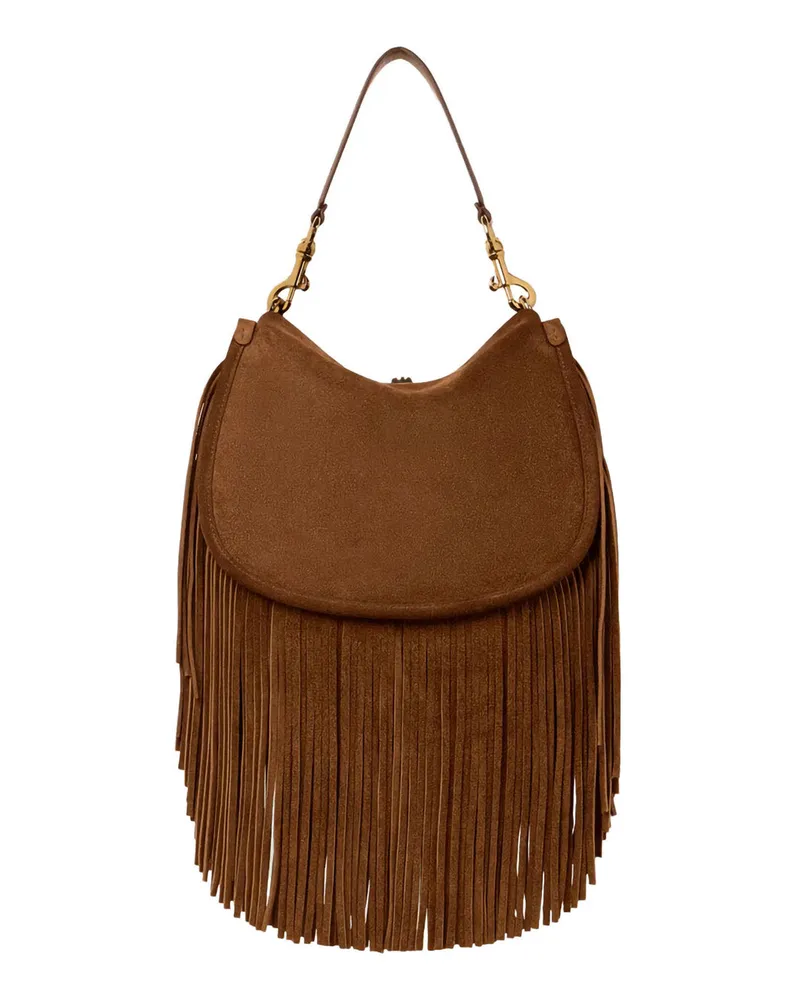 Etro Women's Shoulder Bag Pony Suede Beige Calf Leather Beige