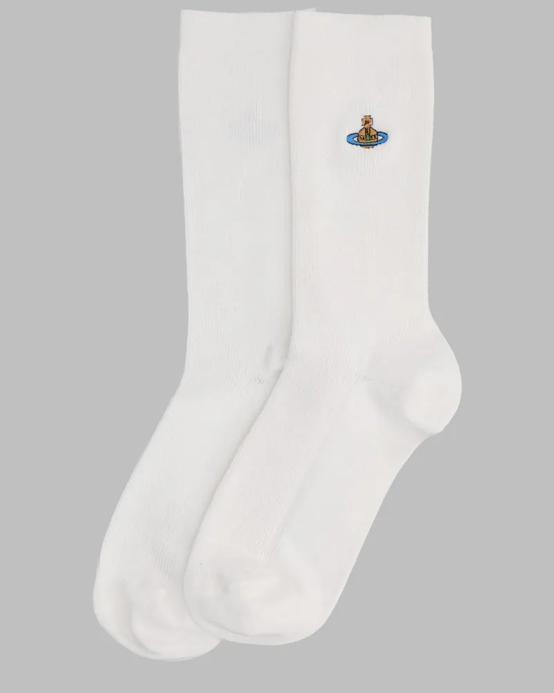 Vivienne Westwood Logo-Embroidered Cotton-Blend Socks — White White