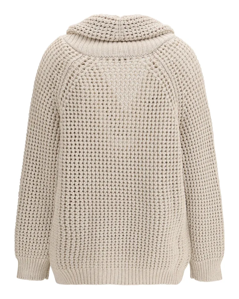 Brunello Cucinelli Women's Cotton Feather Cardigan Avena Cotton; Nylon Sweater Beige