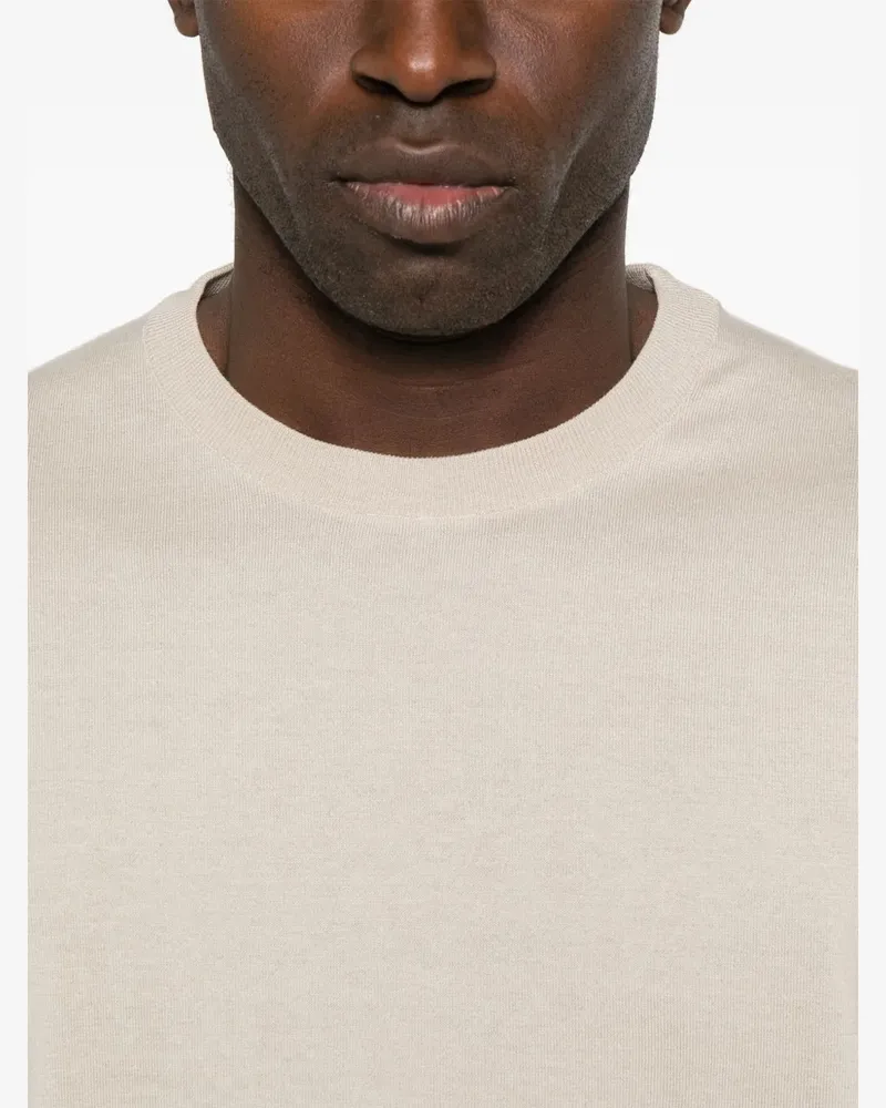 Kiton Women's Knitted T-Shirt Ss25 M Beige