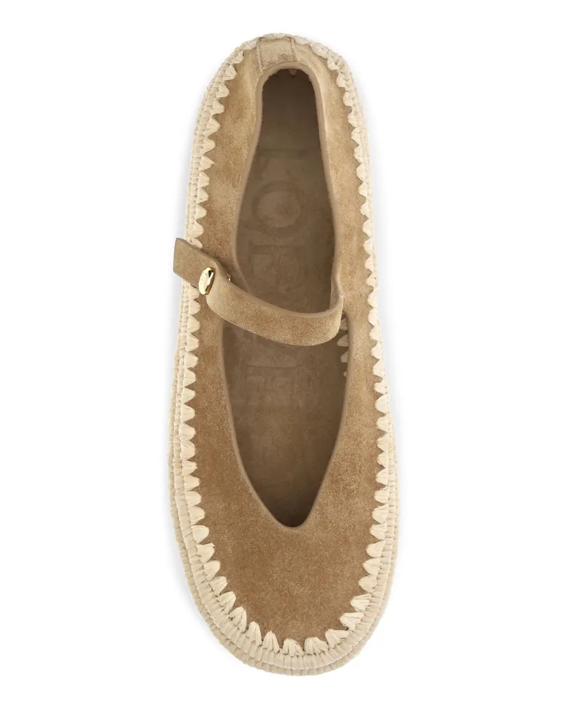 Loewe Women's Espadrilles Rio Suede And Raffia Dark Beige Upper: Ballerina Shoes Beige