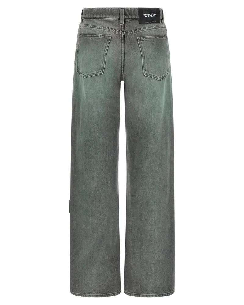 OFF-WHITE Women's Gray Cotton Jeans Denim Clothing Gray