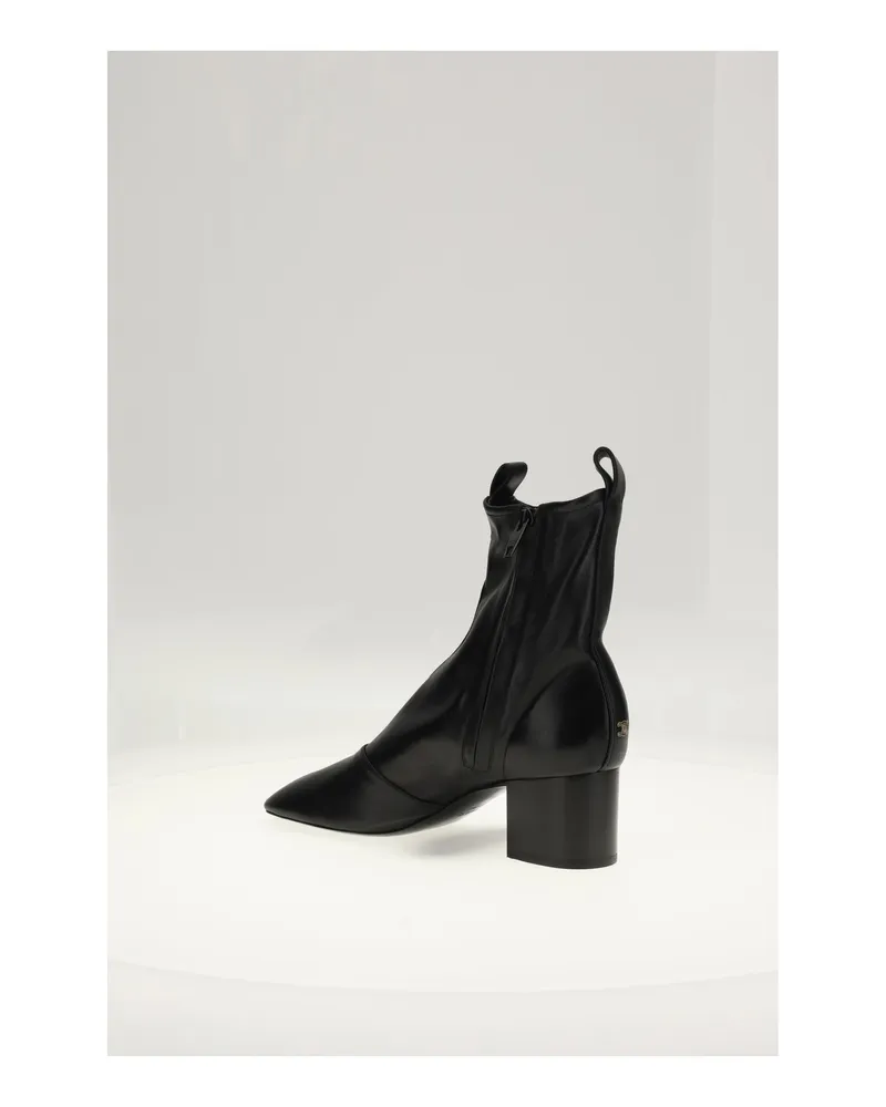 Celine Women's Zipped Boot 55 Black Upper: Lambskin Black