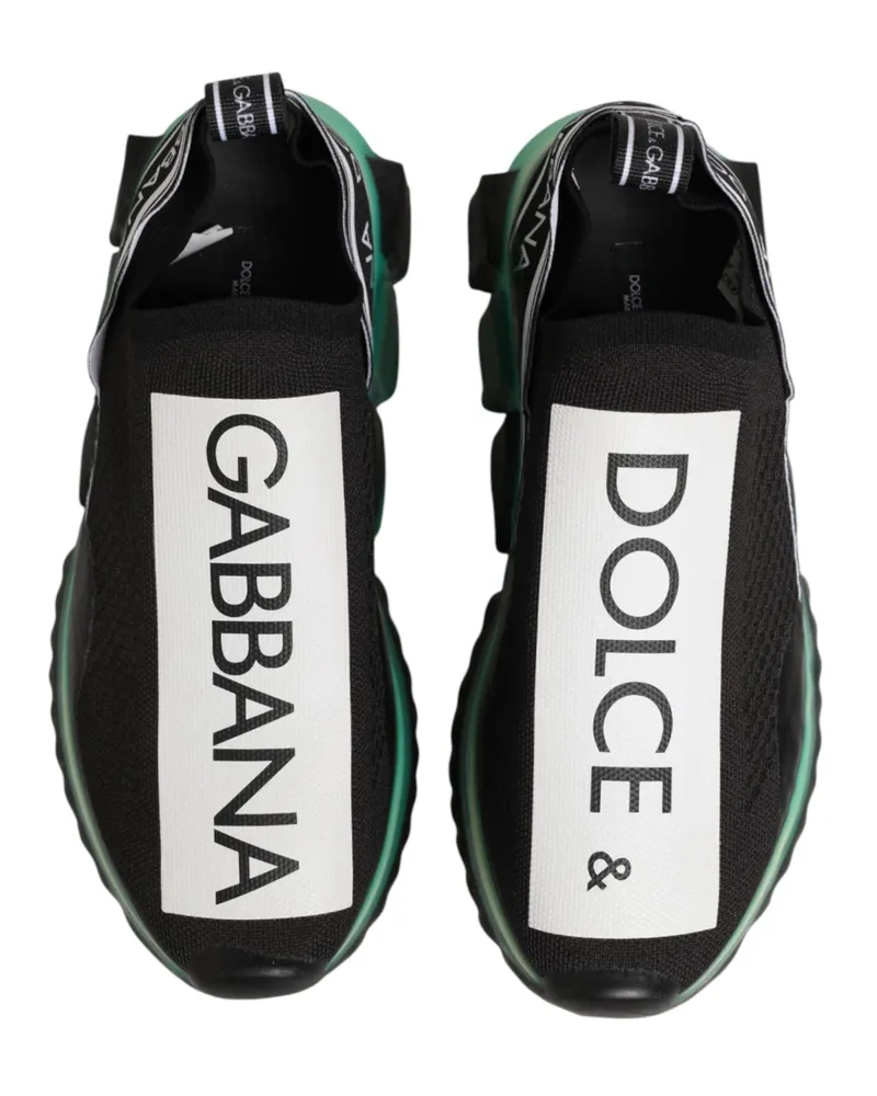 Dolce & Gabbana Black Slip On Sorrento Men Sneakers Shoes And Blue 10+pa+pl+vi Black