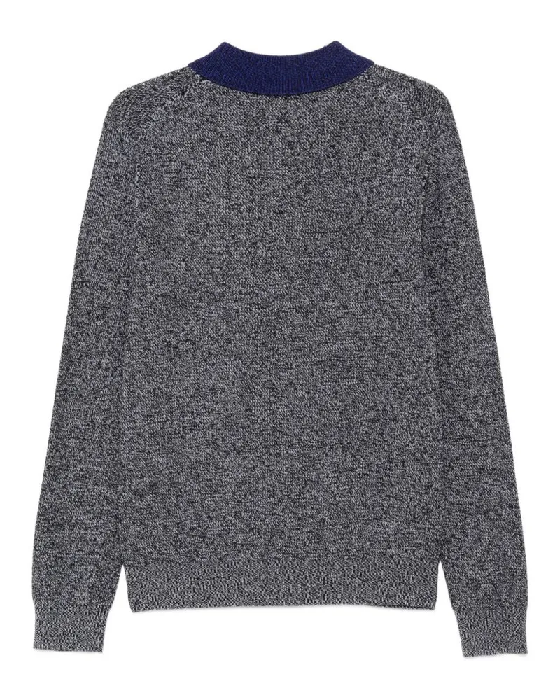 Paul Smith Contrast-Collar Knit Polo — Gray Gray