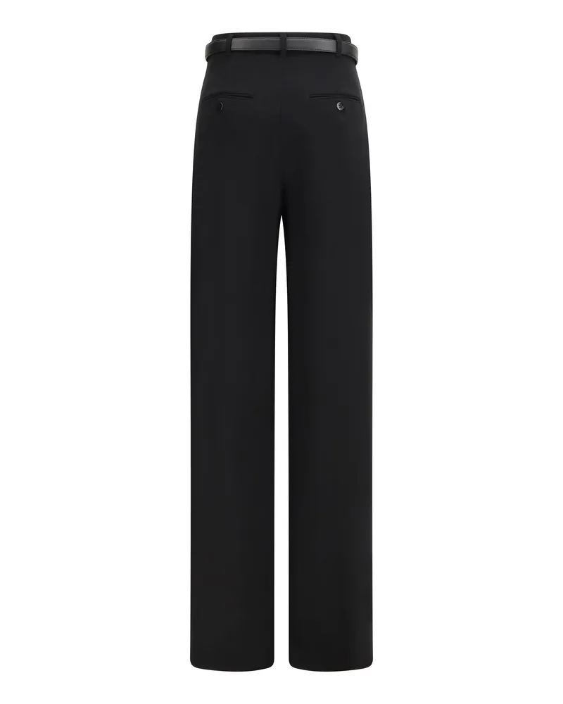 Max Mara Women's Elegant Pants With Belt Nero Triacetate; Polyester Trousers Nero
