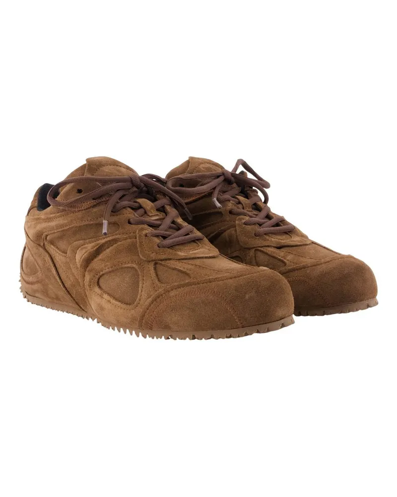 Axel Arigato Men's Slow Runner Sneakers -  Leather Brown Calfskin Shoes Brown