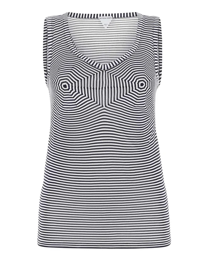 Bottega Veneta Women's Embroidered Viscose Tank Top White Tops White