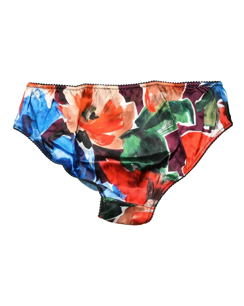 Dolce & Gabbana Women Multicolor Floral Mid Waist Brief Panty Underwear Silk Elastane Clothing Multicolor