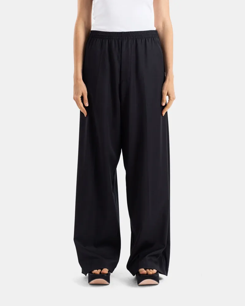 Balenciaga Women's Wide Black Tailored Trousers Black
