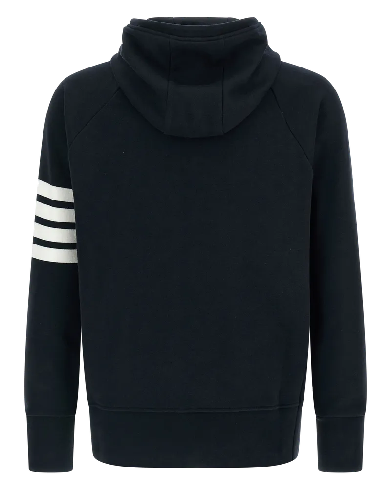 Thom Browne Striped Cotton Hoodie — Blue Blue