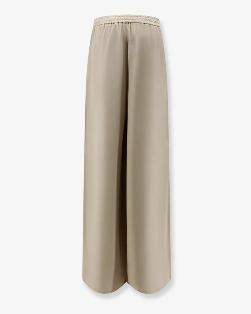 Max Mara Women's Trousers Mxmvolonta Silk Beige Beige