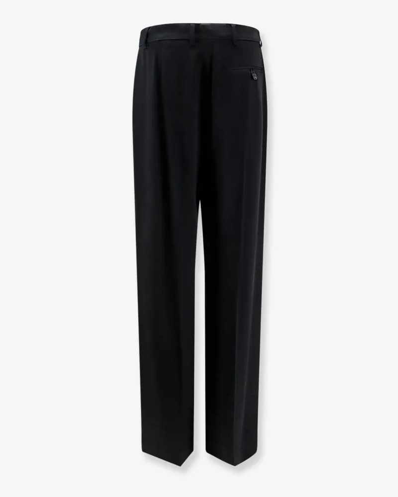 Stella McCartney Women's Trousers Pleated Satin Straight Leg Black Acetate Black