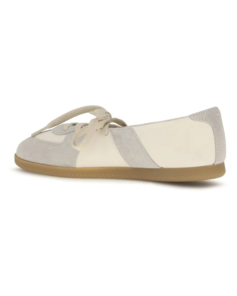 Maison Margiela Women's Ballerina Flats Lace-Uo Bleached Sand Shoes Beige